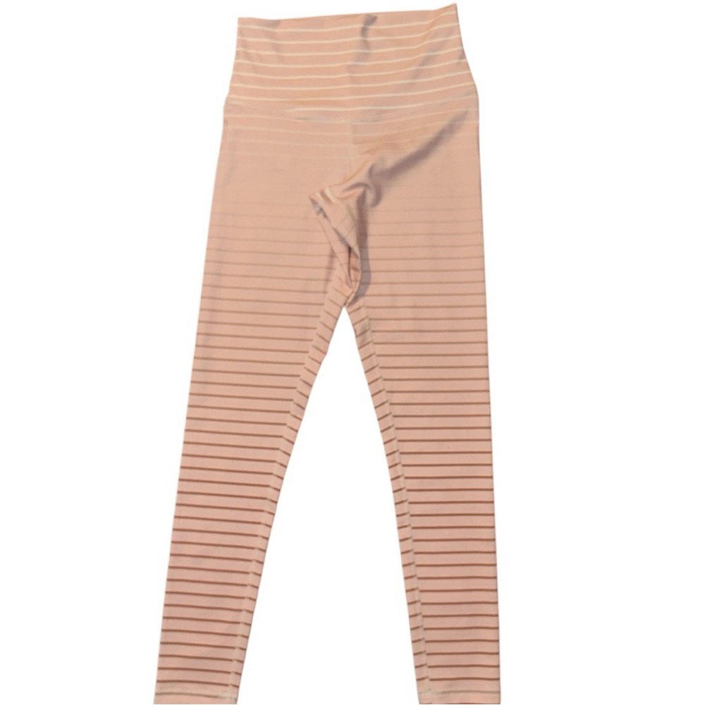 DYI Signature Tights High Waisted Ombré Pink & White Striped Leggings Yoga S